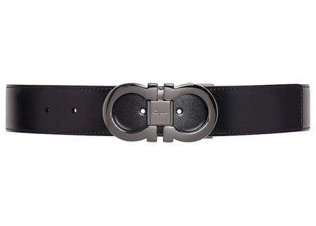 Ferragamo Reversible And Adjustable Gancini Belt Black/Auburn