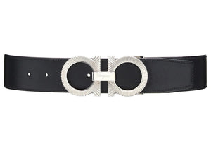 Ferragamo Reversible And Adjustable Gancini Belt Black/Big Sur Soil