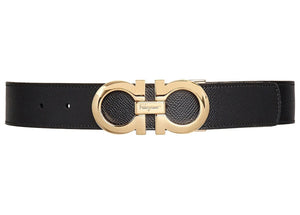 Ferragamo Reversible And Adjustable Gancini Belt Black/Ultra Marine