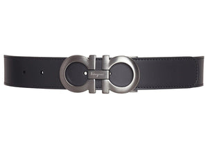 Ferragamo Reversible And Adjustable Gancini Belt 675542 464231 Black/Dark Brown