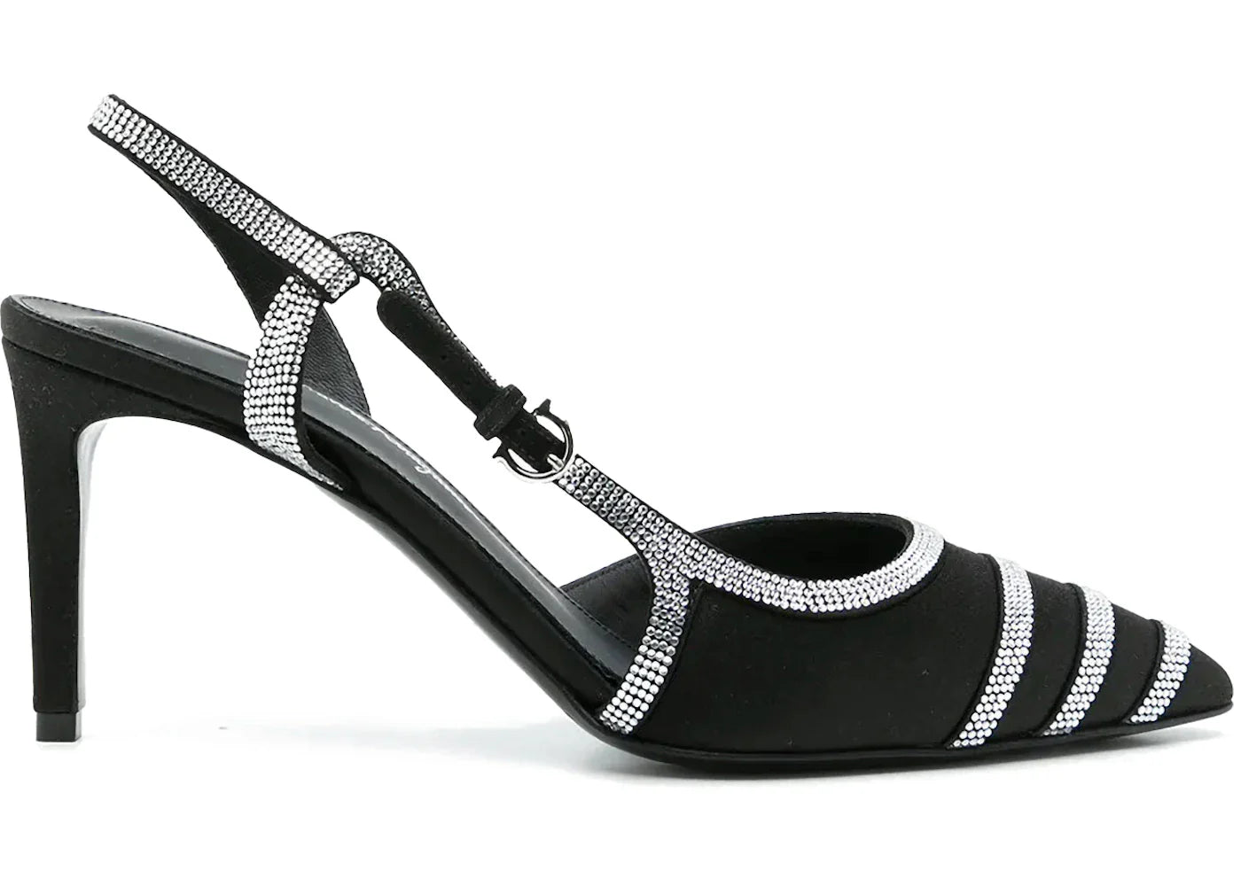 Ferragamo Rhinestone Sling-Back Pumps Black (Women's)