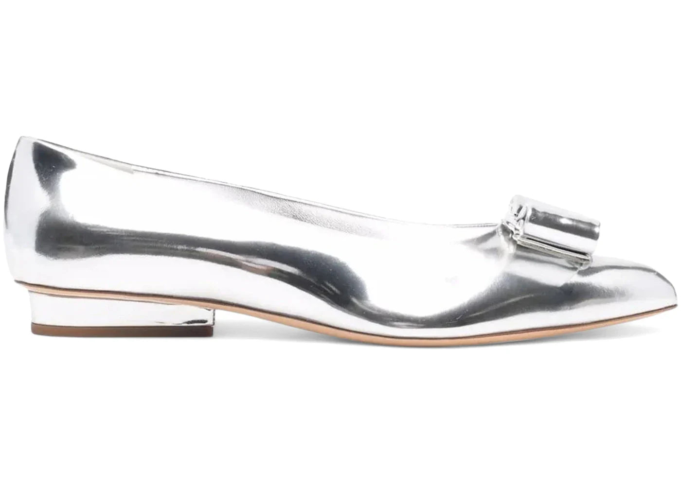 Ferragamo Viva Bow Ballerina Shoes Gray (Women's)