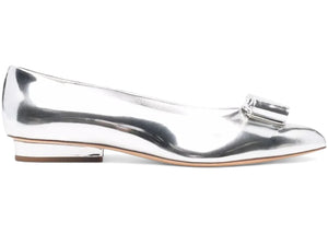 Ferragamo Viva Bow Ballerina Shoes Gray (Women's)