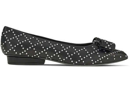 Ferragamo Viva Rhinestone-Embellished Ballet Flats Black (Women's)