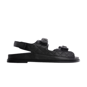 Chanel Quilted Dad Sandal Black Leather