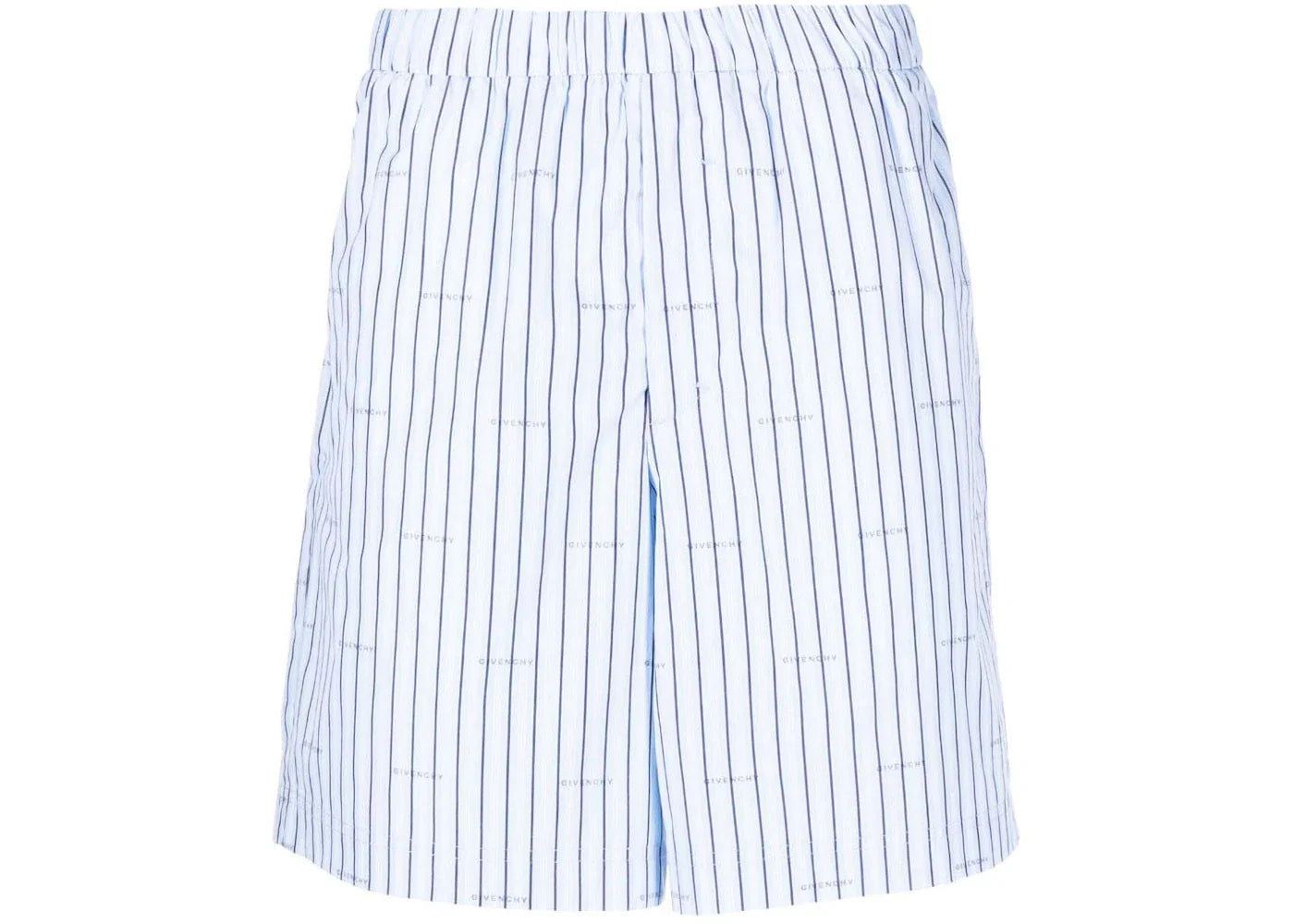 Givenchy Allover Logo Striped Shorts Blue