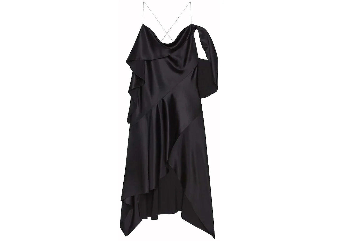 Givenchy Asymmetric Draped Satin Dress Black