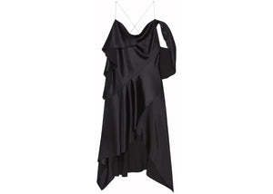 Givenchy Asymmetric Draped Satin Dress Black