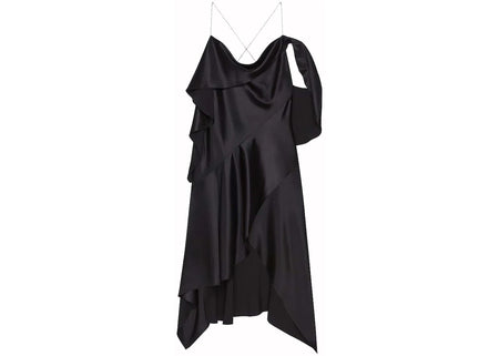 Givenchy Asymmetric Draped Satin Dress Black