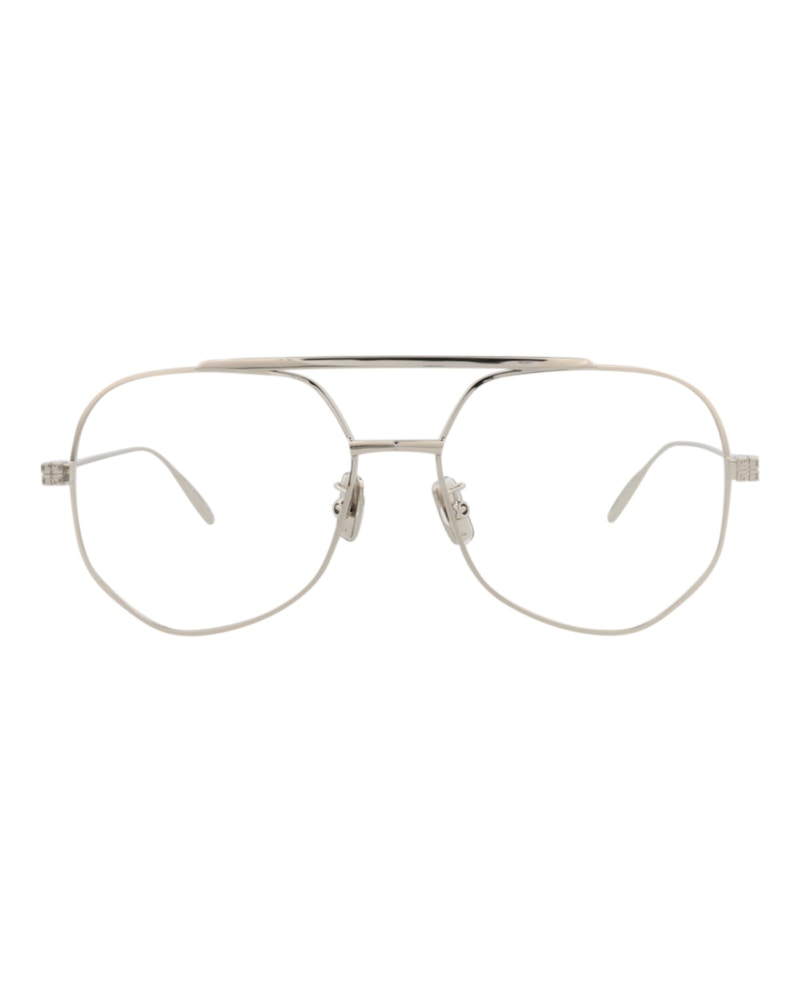 Givenchy Aviator-Frame Metal Optical Frames Palladium Palladium Transparent (GV50026U-56-016)