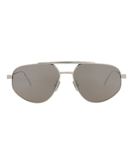 Givenchy Aviator-Frame Metal Sunglasses Palladium Palladium Silver (GV40058U-57-16G)