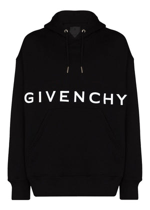 Givenchy Front Logo Heavy Brushed Hoodie Black