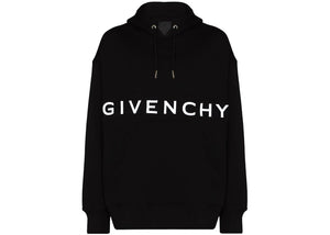 Givenchy Front Logo Heavy Brushed Hoodie Black