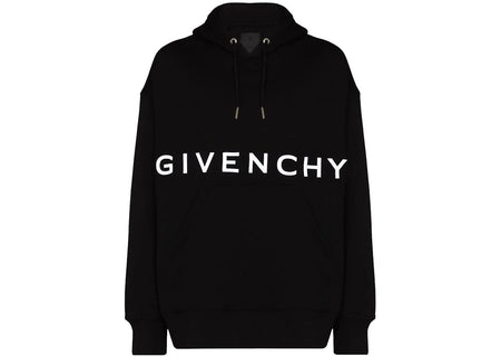 Givenchy Front Logo Heavy Brushed Hoodie Black