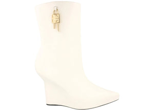 Givenchy G-Lock Leather Wedge Boots Ivory (Women's)