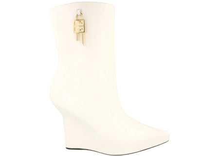 Givenchy G-Lock Leather Wedge Boots Ivory (Women's)