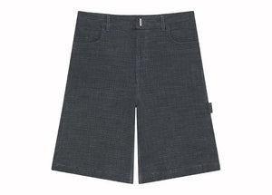 Givenchy Monogram 4G Logo Denim Shorts Charcoal