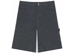 Givenchy Monogram 4G Logo Denim Shorts Charcoal