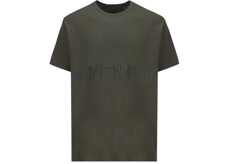 Givenchy Oversized Embroidered Logo T-Shirt Greyish Green