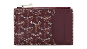 Goyard Bourbon Zipped Card Holder Burgundy