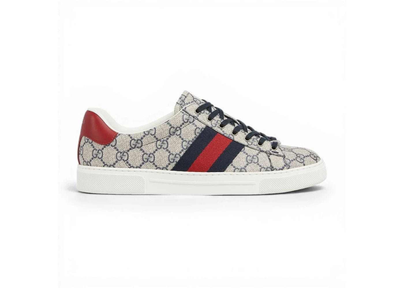 Gucci Ace Web Beige Blue Gg Supreme