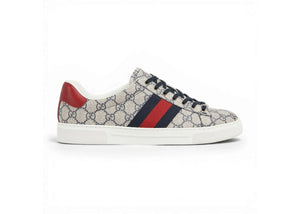 Gucci Ace Web Beige Blue Gg Supreme
