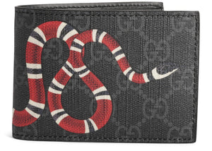 Gucci Bifold Wallet GG Supreme Kingsnake (4 Card Slots) Black
