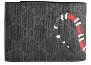 Gucci Bifold Wallet GG Supreme Kingsnake (4 Card Slots) Black