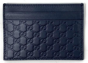 Gucci Card Case Microguccissima (5 Card Slot) Navy Blue