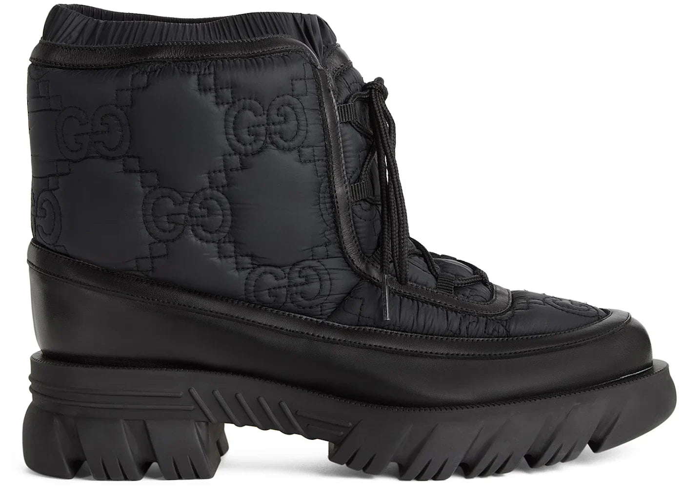 Gucci Gg Lace Up Ankle Boot Black