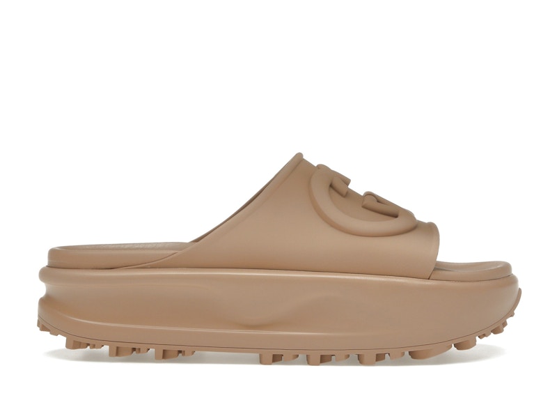 Gucci GG Oversize Slide Sandal Interlocking G Light Brown (Women's)