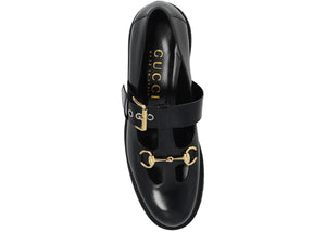 Gucci Horsebit Leather Loafers Black Womens