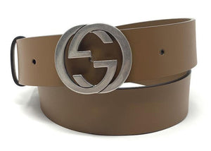 Gucci Interlocking GG Signature Leather Belt 1.5 Width Brown