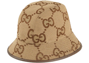 Gucci Jumbo GG Canvas Bucket Hat Camel/Ebony