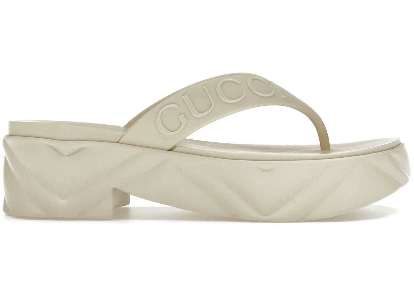 Gucci Thong Platform Sandal White Womens