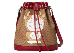 Gucci x Doraemon Bucket Bag Small Ebony/Beige