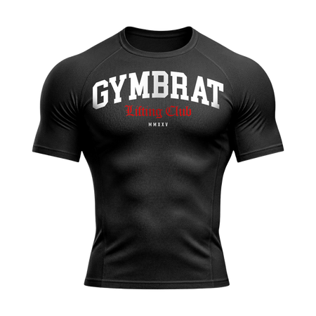 Gymbrat Athleisure Lifting Club Black Compression T-Shirt