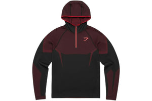Gymshark Onyx 5.0 Seamless Hoodie Black/Carmine Red