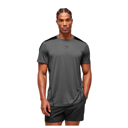 Gymshark Arrival Block T-Shirt Dark Grey