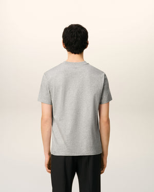AmiParis Grey Cotton Contrasted Adc T-Shirt