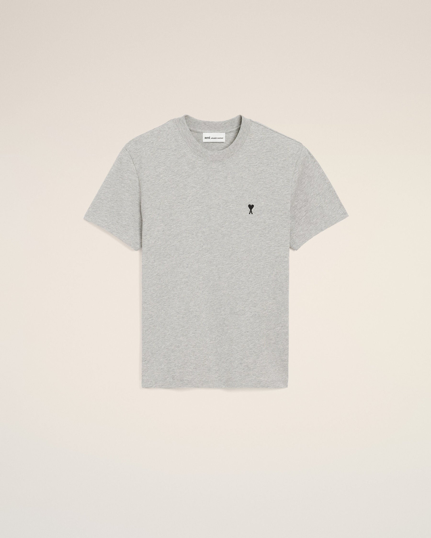 AmiParis Grey Cotton Contrasted Adc T-Shirt