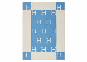 Hermes Avalon Baby Blanket Bleu Genievre/Blanc