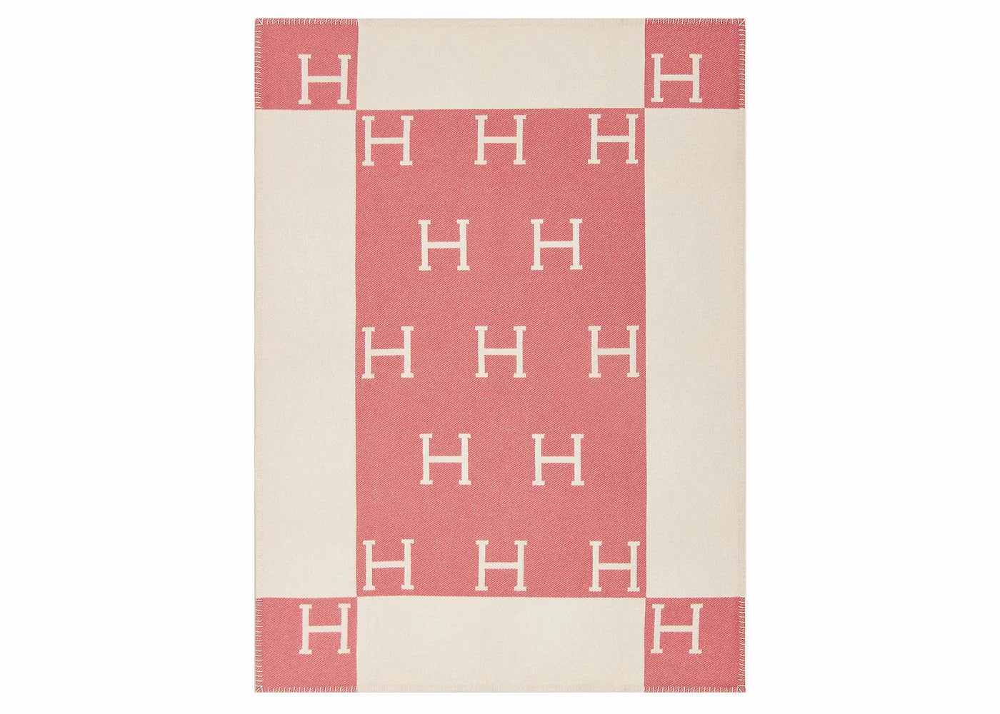 Hermes Avalon Baby Blanket Rose Airelle/Blanc