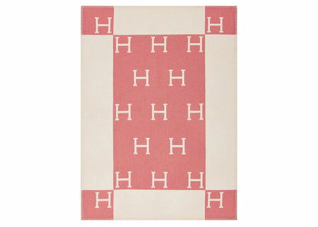 Hermes Avalon Baby Blanket Rose Airelle/Blanc