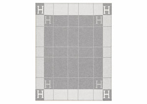 Hermes Avalon III Throw Blanket Ecru/Gris Clair
