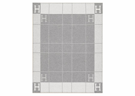 Hermes Avalon III Throw Blanket Ecru/Gris Clair