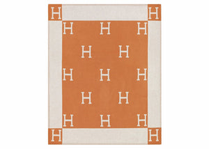 Hermes Avalon Throw Blanket Ecru/Potiron