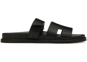 Hermes Chypre Sandal Noir Calfskin Leather (M)