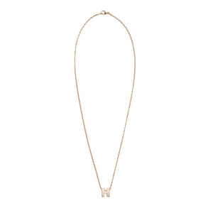 Hermes Mini Pop H Pendant Gold-tone Rose Dragee