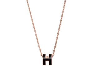 Hermes Pendant Mini Pop H Black/Rose Gold